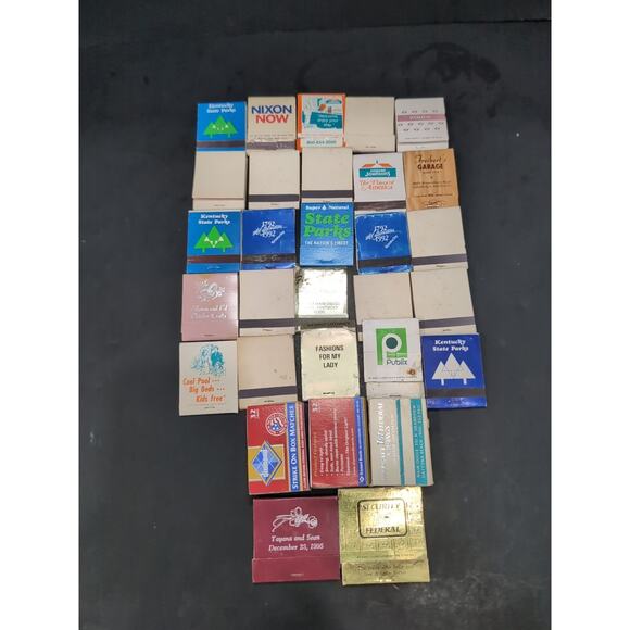 Match Boxes State‎ Parks, Restaurants, Blanks, 30 Assorted Matchbooks Vintage - Picture 1 of 3
